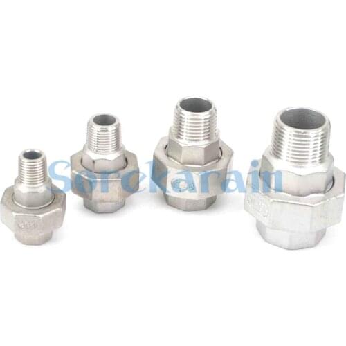 1/4" 3/8" 1/2" 3/4" 1" 1-1/4" 1-1/2" 2" BSP Female To Male 304 Stainless Steel Socket Union Pipe Fitting Connector 2Mpa