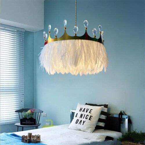 Modern Romantic Led Suspension Luxurious Crystal Feather Fashion Foyer Dining Room Wedding Pendant Lamp 35/45/55cm 2025