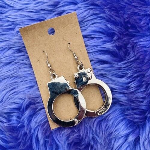 Dark Cool Lock Lock Ring Can Open Irregular Ear Stud Earrings