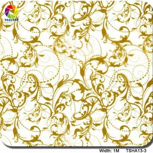 TSAUTOP 1M*10M gold flower TSHA13-3 Water Transfer Printing Film hydrographic pva film