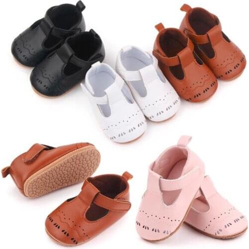 Fashion Spring Infant PU Leather Shoes Anti-Slip First Walkers Hollow-out Newborn Girls Princess Shoes