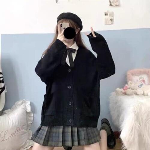 Japanese JK Uniform Sweater vest solid color cute cosplay Girl school vest College Middle School Uniform Coat