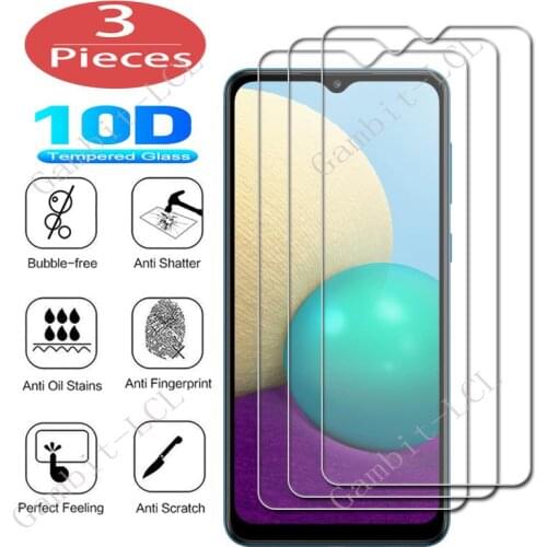 3Pcs Protection Glass For Samsung Galaxy A02 A03s A12 Nacho A22 4G 5G A32 A42 A52 A52s A72 Tempered Screen Protective Cover Film