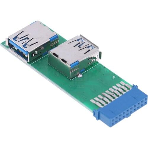 Female Header Adapter 1Pc Internal Mainboard 2 Ports USB 3.0 Female to 20 Pin
