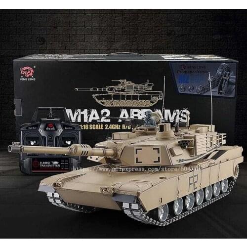 1/16 U.S M1A2 ABRAMS MAIN Battle TANK 6.0 With Cannon launch recoil 3918-1 Advanced for Metal track metal wheels rc tank
