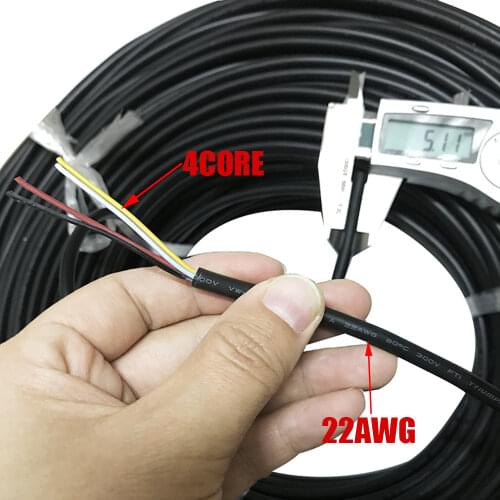 18AWG 22AWG 24AWG 26AWG 28AWG sheathed wire multi-core black and white power cord 2 core signal control PVC flexible wire