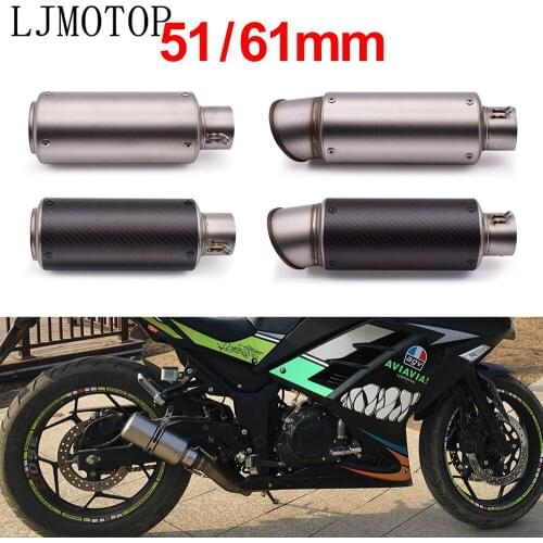 51-60mm motorcycle pipe exhaust with DB killer Motorcycle Exhaust Pipe Muffler for gp-project Carbon Fiber Exhaust Pipe For BMW