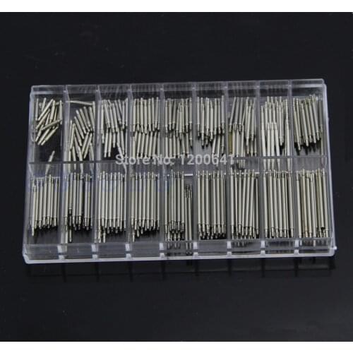 360Pcs 8mm - 25mm Stainless Steel Watch Band Spring Bars Strap Link Pins