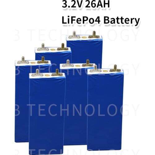 6X 3.2v LiFePO4 battery 26Ah rechargeable li polymer cell for 12V 24A battery pack e-bike UPS Power convertor HID solar light
