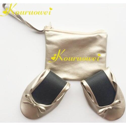 Free Shipping! 2018 fashion ballet flats roll up shoes with bag wholesale women shoes