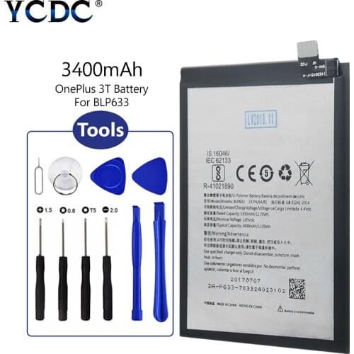 BLP633 Lithium Li-ion Battery 3.85V BLP 633 3400mAh Mobile Phone Bateria + Maintain Tools For OnePlus 3T (One Plus 3T / 1+ 3T)