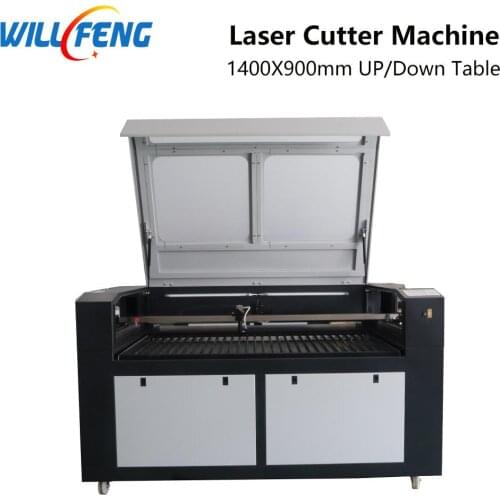 Will Feng 1400*900mm 80W 100W 130W UP Down Table Inner Slider Rail Co2 Laser Cutter Engraving Machine AWC708S Cut Acrylic MDF