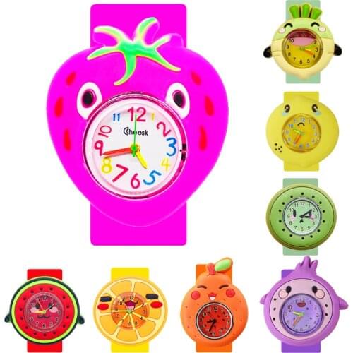 Pear/Kiwi/Lemon/Watermelon Fruit Children Watch Kids Study Time Clock Baby Toy Child Quartz Watch Girls Boys Watches Xmas Gift