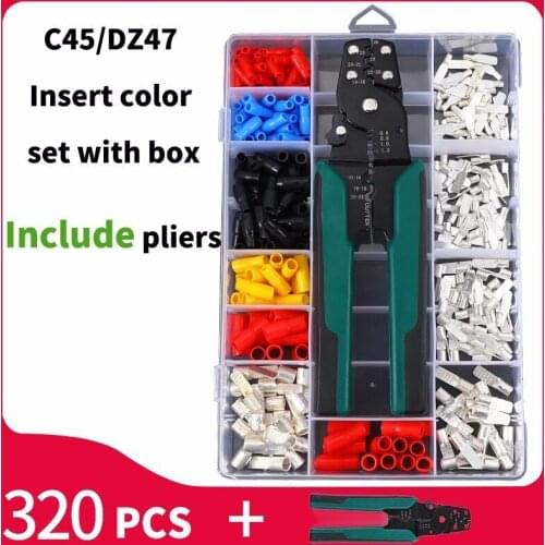 DZ47/C45 Cold The Pressure Of Copper Nose Air Open Connection Terminal Piece Type Insert Needle Copper Welding Suit 320pcs