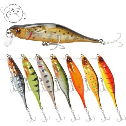 10.4cm/12g Artificial Minnow Suspended Sinking Freshwater Plastic Hard Bait Diving Depth 0.3-1.5M Swimbait 3D Eyes Fishing Lure