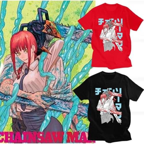 Japanese Anime Chainsaw Man Summer T-Shirt Man Manga Graphic printingTees Funny Cartoon Pochita Makima Unisex Tops Short Sleeves