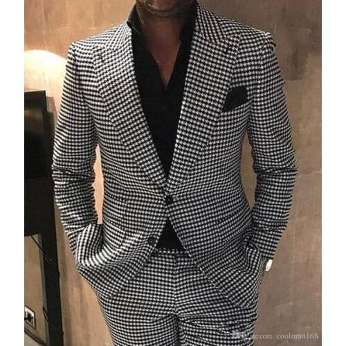 Handsome Groomsmen Peak Lapel Groom Tuxedos Mens Wedding Dress Man Jacket Blazer Prom Dinner (Jacket+Pants+Tie) 040