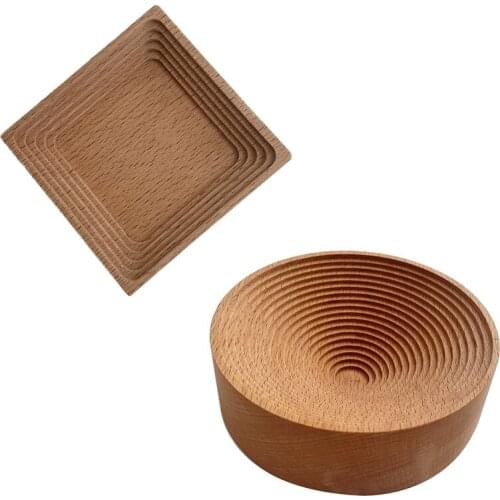 HOT-Wooden Spiral Shape Dessert Tray Candle Holder Storage Organizer Home Decoration Accessories