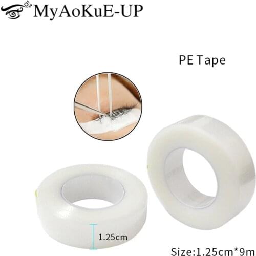Micropore Paper 24 rolls/Set PE Medical Tape For Eyelash Extension Silk Eye Pad Under Patch 1.25*9m Eyelash Lash Extension Tapes