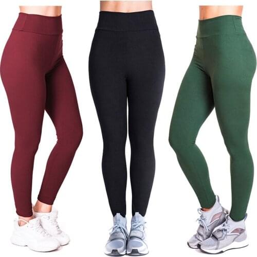 Brand New Solid Slim Yoga Legging Hot-selling High-waisted Elastic Fitness Leggins Fashion Push-up Slim Leggings Woman Pants /50