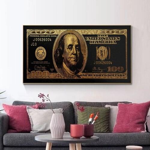 Dollars Money Posters and Prints Culture Style Street Art Inspirational Canvas Painting Wall Picture for Living Room Cuadros