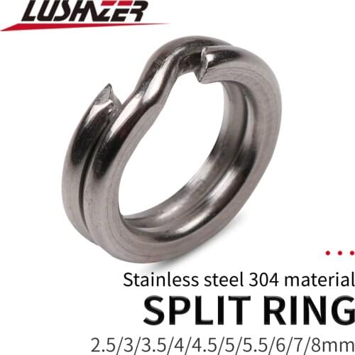 50pcs/lot Stainless Steel Split Ring Diameter from 4mm to 12mm Heavy Duty Fishing Double Ring Connector Fishing Accessories