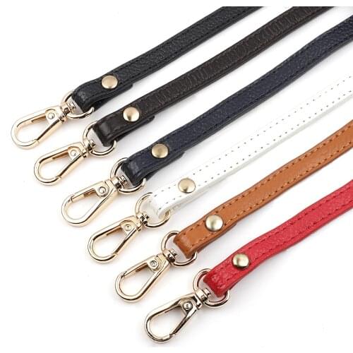 Genuine Leather Bags Strap Detachable Handle Shoulder Replacement Women Bag Accessories Gold Buckle Belts
