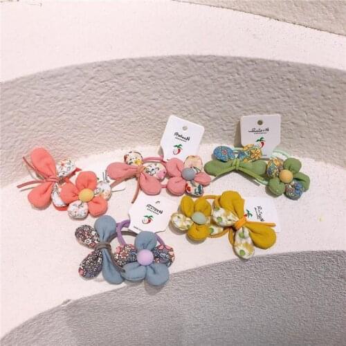 Elastic Hair Bands For Girls Hair Accessories 2pcs Hair Wear Children Birthday Party Hair Styling Tools Headdress Headwear