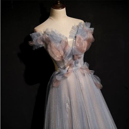 Luxury pleated rhinestone beading 3d flower petals long dress rococo gown Renaissance Gown queen Victoria Antoinette Belle