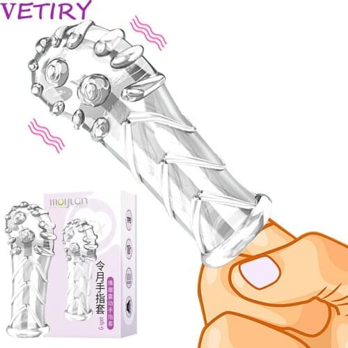 Sex Finger Vibrator Finger Sleeve Clit Stimulation G Spot Massage Sex Toys for Women Couple Lesbian Orgasm Female Masturbator