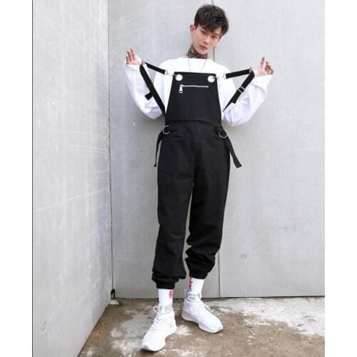 M-5xl Autumn New Fashion Loose Bib Pants Mens Trend Korean Version Of Hair Stylist Casual Pants Harem Pants Large Size