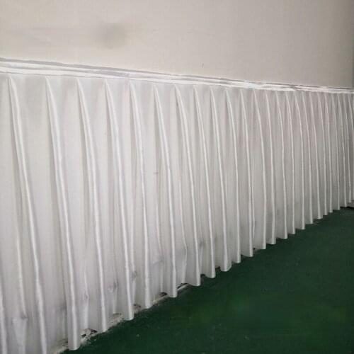 Ice Silk Fabric Table Skirts Wedding Table Skirt for Tablecloth Table Cover Wedding Stage White Ice Silk Table Skirting Decor