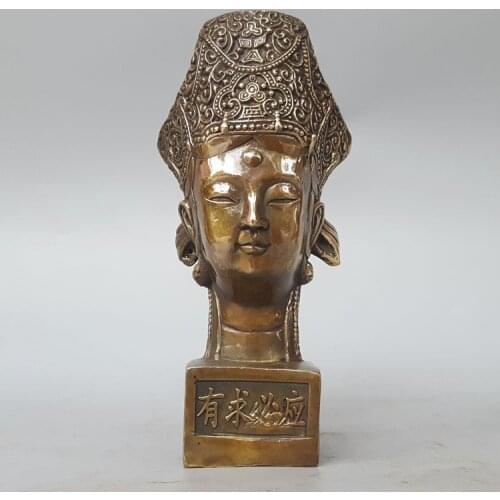 Special offer # old Collection-bless Safety and health Mazu Goddess Matsu Goddess of the Sea FENG SHUI bronze art statue