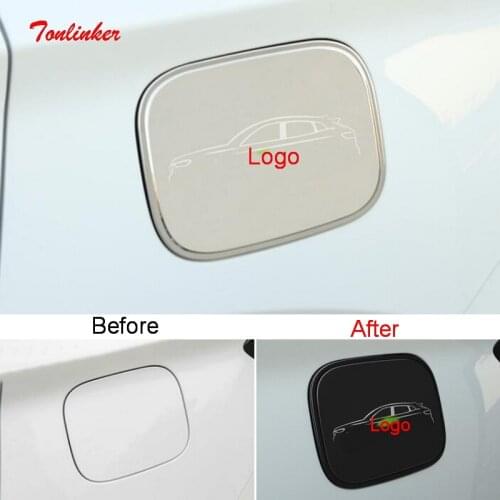 Tonlinker Exterior Car Tank Cover sticker For Geely SX11 Coolray 2018-20 Car styling 1 Pcs Stainless steel Cover Stickers
