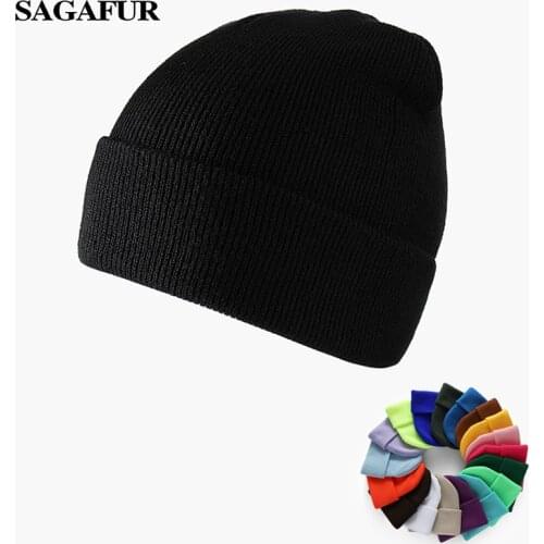 Solid Unisex Beanie Autumn Winter Wool Blends Soft Warm Knitted Cap Men Women SkullCap Hats Gorro Ski Caps 24 Colors Beanies