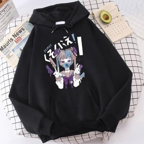 Y2k Goth Anime Hoodie Aesthetic Women Sweatshirt Gothic Punk Grunge Streetwear Ladies Gothic Top Manga Harajuku Clothes Female
