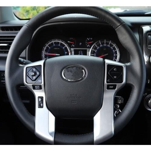 YAQUICKA Fit For Toyota 4Runner 2010 Up Car Steering Wheel Bezel Cover Trim Car Stickers Styling 3 Colors