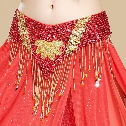 2017 Cotton Bellydance Dance Skirt Women Costume Real Costumes New Design Dancing Wear Hip Scarf Diamond Tassel Beads Belt F001