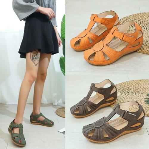 Large Size womens Shoes Spring European and American style slopeHeel Hollow out Sandals new beach sandals