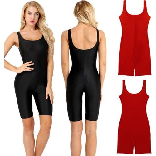 Women Ladies Stretch Slim Sports Active Jumpsuit Ballet Dance Leotard Gymnastics Leotard Jumpsuit Adult Yoga Workout Bodysuit