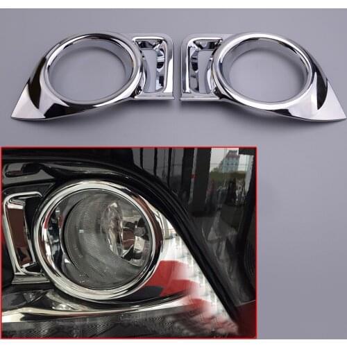 1Pair ABS Chrome Front Fog Light Lamp Cover Trim Moulding Decoration Car Fit for Toyota Highlander 2014 2015 2016