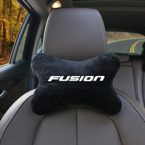 1pcs New Arrival car neck pillows Cotton flannel headrest filled fiber car pillow for Ford Fusion Fiesta Mk5 Mk6 Car Styling