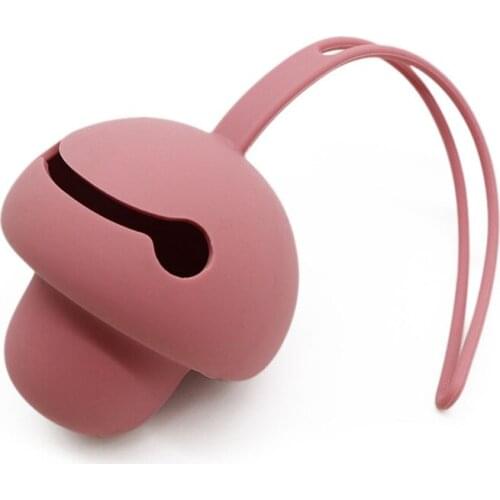 1Piece Mushroom Pacifier Holder Box Teether Storage Set for Babies Dustproof Pacifier Box with Strap Pacifier Pouch