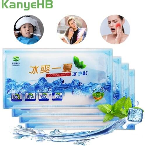 3bags Cooling Patches Fever Down Toothache Medical Plaster Migraine Headache Pad Lower Temperature Ice Gel Polymer Hydrogel A205