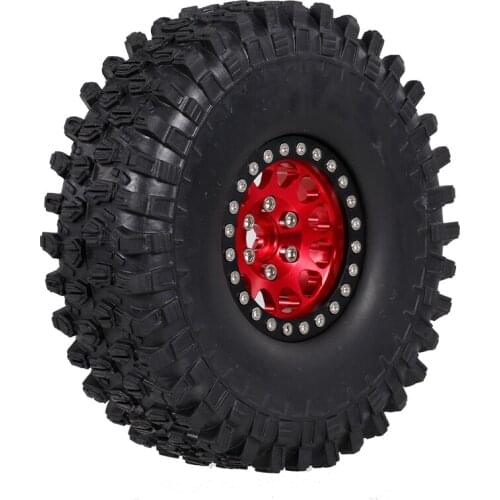 4PCS 1.9in Crawler RC Rubber Tires with Metal Rim for 1/10 RC Rock Crawler Traxxas Trx6 Axial Scx10 90046 RC4WD RC Car Parts