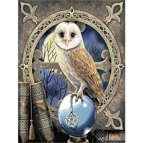 Diy 5d Full Diamond Embroidery Animal Diamond Painting Magic Owl Cross Picture Handmade Decoration Mosaic Hobby Gift