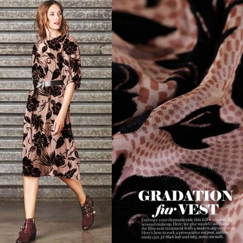 Hollow burnout velvet fabric high-end drape velvet fabric breathable comfort cheongsam dress silk fabric wholesale silk cloth