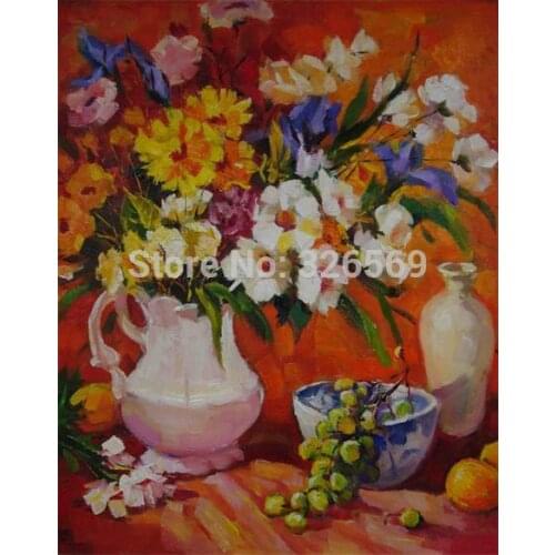 Free shipping Grapes & flower reproduction prints canvas oil painting WK-- (370)A