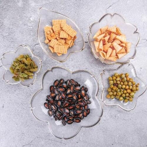 Japanese Style Cherry Blossoms Flower Dish Transparent Glass Sauce Salt Vinegar Sugar Flavor Spices Holder Kitchen Tableware