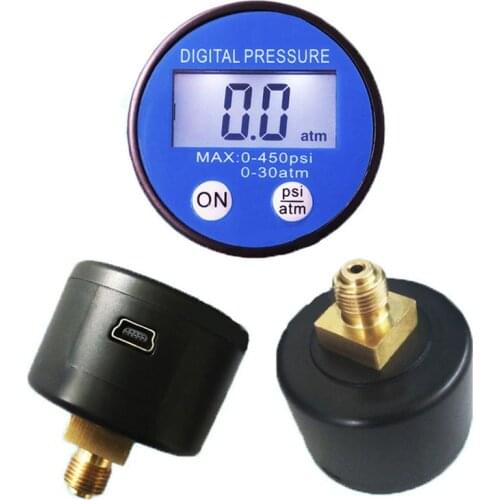 40mm LCD Digital Pressure Gauge 450psi/30atm Mini 3V Battery Supply Manometer With RS232 USB